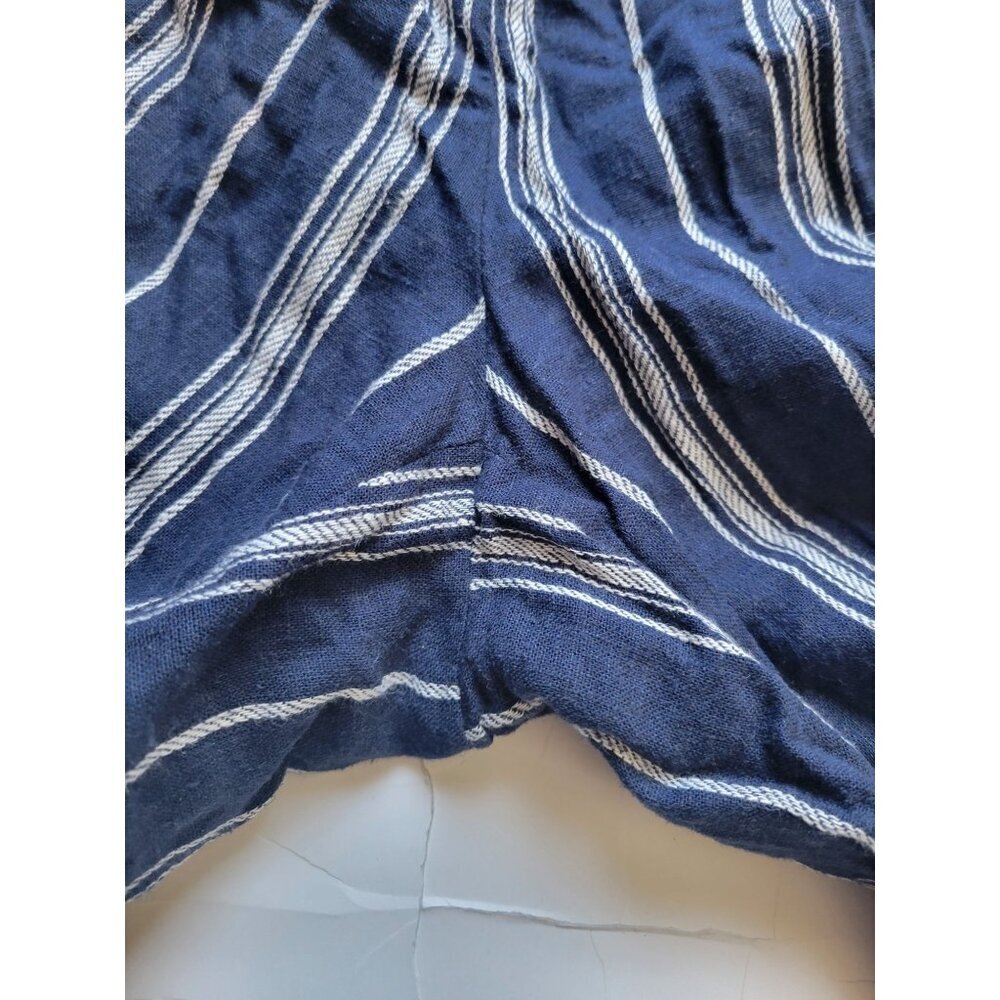 Laundry by Shelli Segal Striped Linen Viscose Sleeveless Jumpsuit Navy Size 2 - Picture 6 of 7